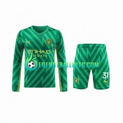 Manchester City Goalkeeper Ederson Moraes 31 Home Football Shirts 2023-2024 Kids SS