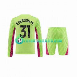Manchester City Goalkeeper Ederson Moraes 31 Third Football Shirts 2023-2024 Kids SS