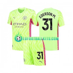 Manchester City Goalkeeper Ederson Moraes 31 Third Football Shirts 2023-2024 Kids LS