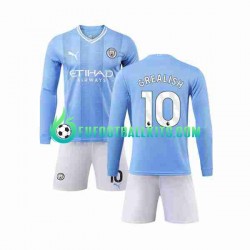Manchester City Grealish 10 Home Football Shirts 2023-2024 Kids SS