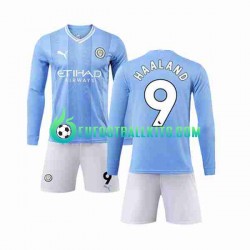 Manchester City Haaland 9 Home Football Shirts 2023-2024 Kids SS