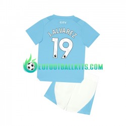 Manchester City J. ALVAREZ 19 Home Football Shirts 2023-2024 Kids LS