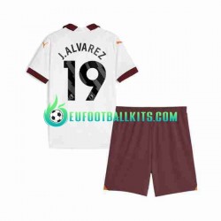 Manchester City Julian Alvarez 19 Away Football Shirts 2023-2024 Kids LS
