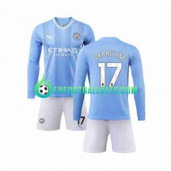 Manchester City Kevin De Bruyne 17 Home Football Shirts 2023-2024 Kids SS