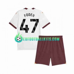 Manchester City Phil Foden 47 Away Football Shirts 2023-2024 Kids LS