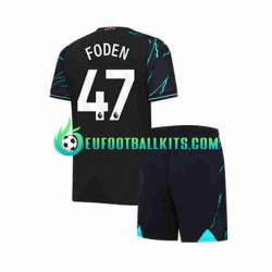 Manchester City Phil Foden 47 Third Football Shirts 2023-2024 Kids LS