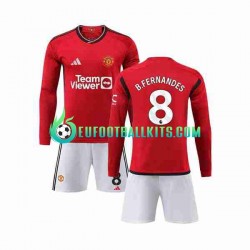 Manchester United B Fernandes 8 Home Football Shirts 2023-2024 Kids SS