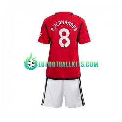 Manchester United B Fernandes 8 Home Football Shirts 2023-2024 Kids LS