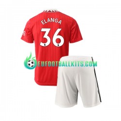 Manchester United Elanga 36 Home Football Shirts 2022-2023 Kids LS