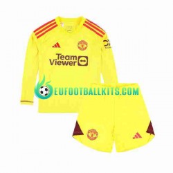 Manchester United Goalkeeper Home Football Shirts 2023-2024 Kids SS