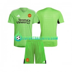 Manchester United Goalkeeper Home Football Shirts 2023-2024 Kids LS