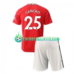 Manchester United Jadon Sancho 25 Home Football Shirts 2022-2023 Kids LS