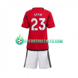 Manchester United Luke Shaw 23 Home Football Shirts 2023-2024 Kids LS