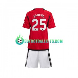Manchester United Sancho 25 Home Football Shirts 2023-2024 Kids LS