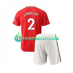 Manchester United Victor Lindelof 2 Home Football Shirts 2022-2023 Kids LS