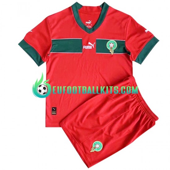 Morocco Home Football Shirts World Cup 2022 Kids LS