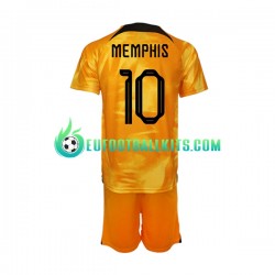 Netherlands Memphis Depay 10 Home Football Shirts World Cup 2022 Kids LS