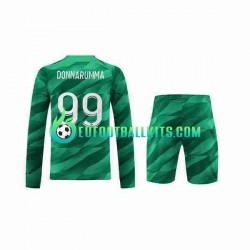 Paris Saint Germain Goalkeeper Donnarumma 99 Home Football Shirts 2023-2024 Kids SS