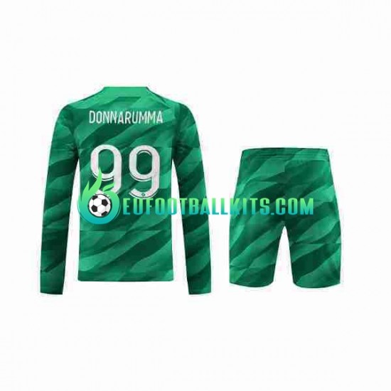 Paris Saint Germain Goalkeeper Donnarumma 99 Home Football Shirts 2023-2024 Kids SS