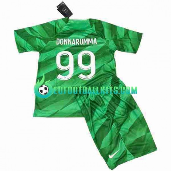 Paris Saint Germain Goalkeeper Donnarumma 99 Home Football Shirts 2023-2024 Kids LS