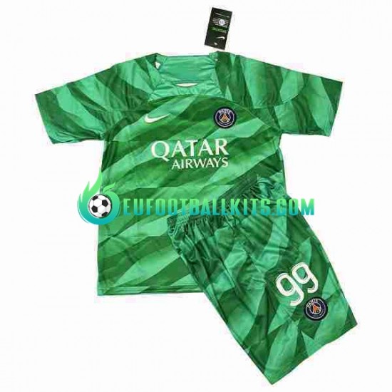 Paris Saint Germain Goalkeeper Donnarumma 99 Home Football Shirts 2023-2024 Kids LS