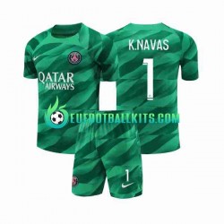 Paris Saint Germain Goalkeeper K.NAVAS 1 Home Football Shirts 2023-2024 Kids LS