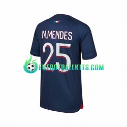 Paris Saint Germain N.Mendes 25 Home Football Shirts 2023-2024 Men LS