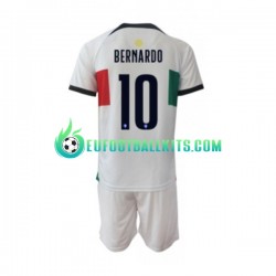 Portugal Bernardo 10 Away Football Shirts World Cup 2022 Kids LS