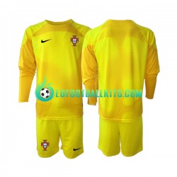 Portugal Goalkeeper Home Football Shirts World Cup 2022 Kids SS