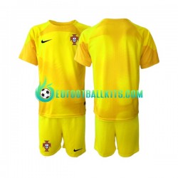 Portugal Goalkeeper Home Football Shirts World Cup 2022 Kids LS