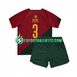 Portugal PEPE 3 Home Football Shirts World Cup 2022 Kids LS
