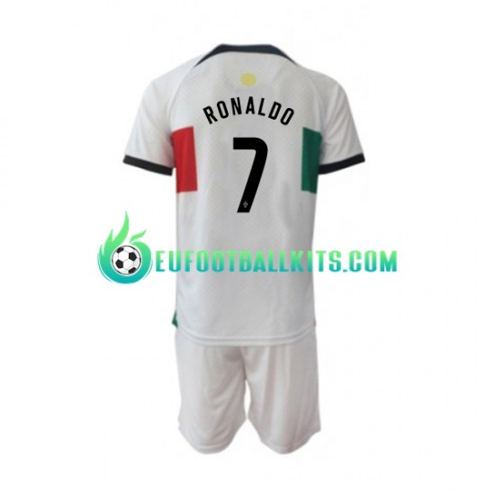 Portugal Ronaldo 7 Away Football Shirts World Cup 2022 Kids LS