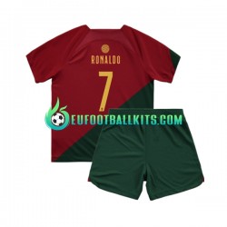 Portugal Ronaldo 7 Home Football Shirts World Cup 2022 Kids LS