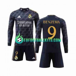 Real Madrid Benzema 9 Away Football Shirts 2023-2024 Kids SS