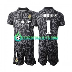 Real Madrid Courtois 1 Goalkeeper Away Football Shirts 2022-2023 Kids LS