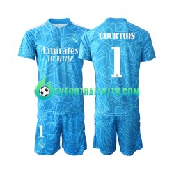 Real Madrid Courtois 1 Goalkeeper Home Football Shirts 2022-2023 Kids LS