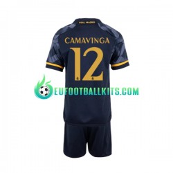 Real Madrid EDUARDO CAMAVINGA 12 Away Football Shirts 2023-2024 Kids LS