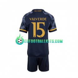 Real Madrid Federico Valverde 15 Away Football Shirts 2023-2024 Kids LS