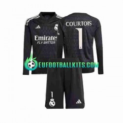 Real Madrid Goalkeeper Thibaut Courtois 1 Away Football Shirts 2023-2024 Kids SS