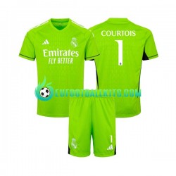 Real Madrid Goalkeeper Thibaut Courtois 1 Home Football Shirts 2023-2024 Kids LS