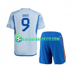 Spain Gavi 9 Away Football Shirts World Cup 2022 Kids LS
