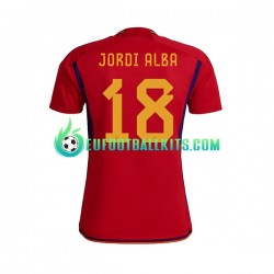 Spain JORDI ALBA 18 Home Football Shirts World Cup 2022 Men LS