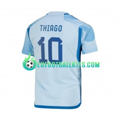 Spain Thiago 10 Away Football Shirts World Cup 2022 Men LS