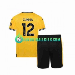 Wolverhampton Wanderers CUNHA 12 Home Football Shirts 2023-2024 Kids LS