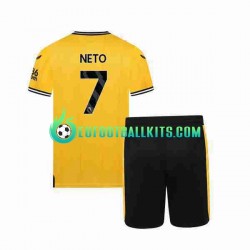 Wolverhampton Wanderers NETO 7 Home Football Shirts 2023-2024 Kids LS