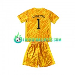 Croatia Goalkeeper DOMINIK LIVAKOVIC 1 Home Football Shirts Yellowcolor Euro 2024 Kids LS