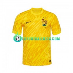 France Goalkeeper Home Football Shirts Yellowcolor Euro 2024 Men LS