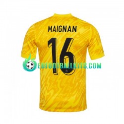 France Goalkeeper MAIGNAN 16 Home Football Shirts Yellowcolor Euro 2024 Men LS