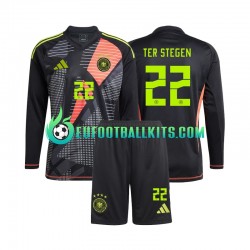 Germany Goalkeeper Ter Stegen 22 Home Football Shirts Euro 2024 Kids SS
