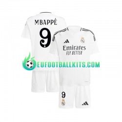 Real Madrid Kylian Mbappe 9 Home Football Shirts Whitecolor 2024-2025 Kids LS